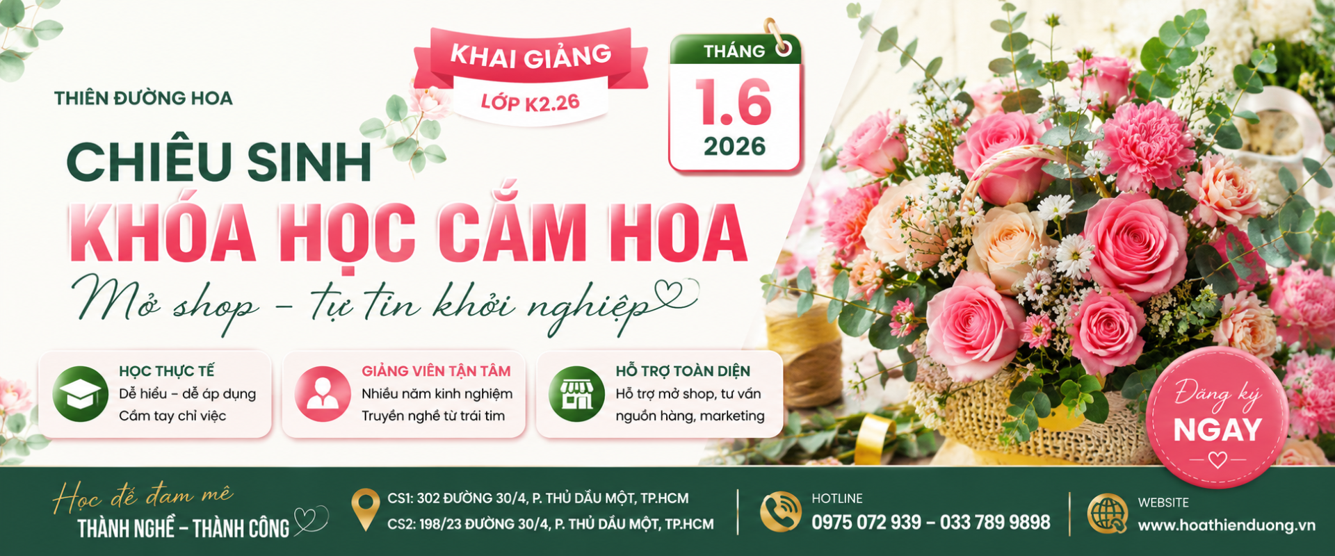 Chiêu Sinh Khóa Học Cắm Hoa 